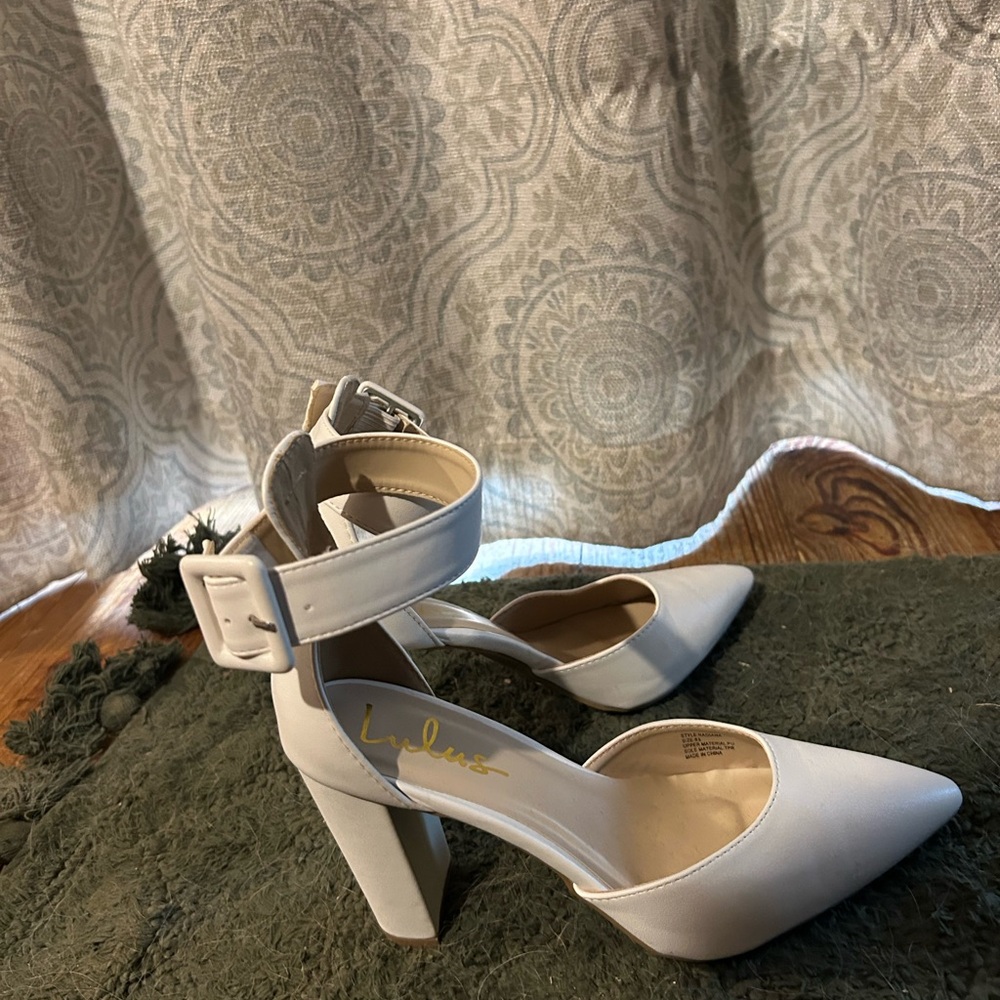 LULUS white 3 inch heels